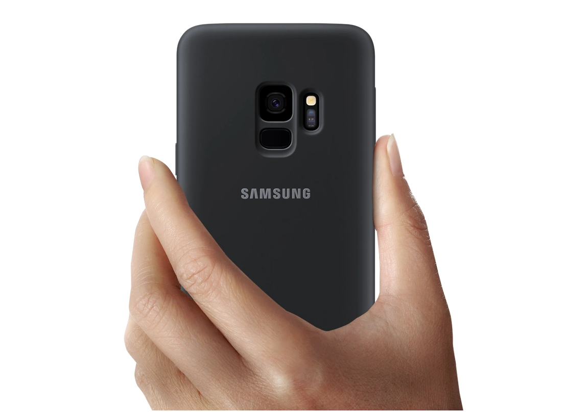 Etui Samsung Silicone Cover do Galaxy S9 szare widok na tył