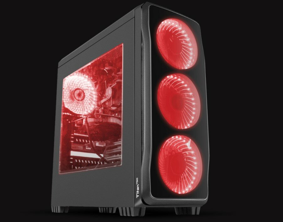 Obudowa Genesis Titan 750 USB 3.0 podświetlenie czerwone