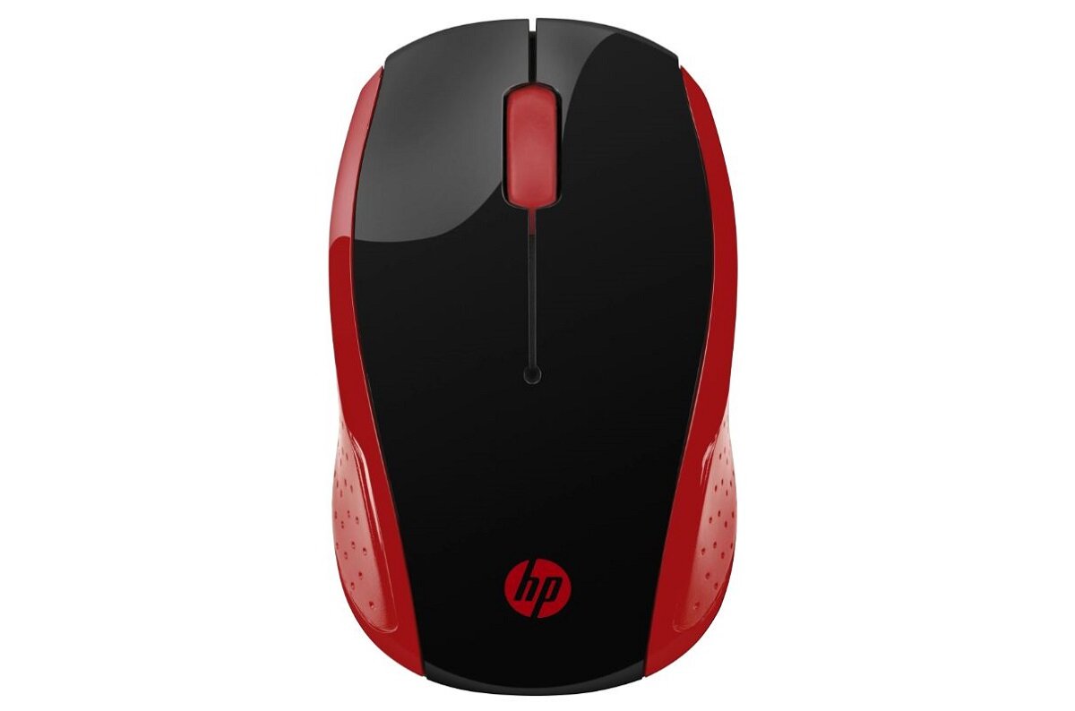 Mysz bezprzewodowa HP 200 czerwona od góry