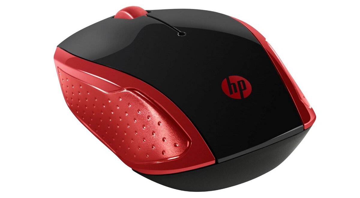 Mysz bezprzewodowa HP 200 czerwona z tyłu
