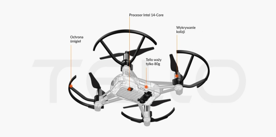 Dron DJI Ryze Tello 5 Mpix funkcje drona