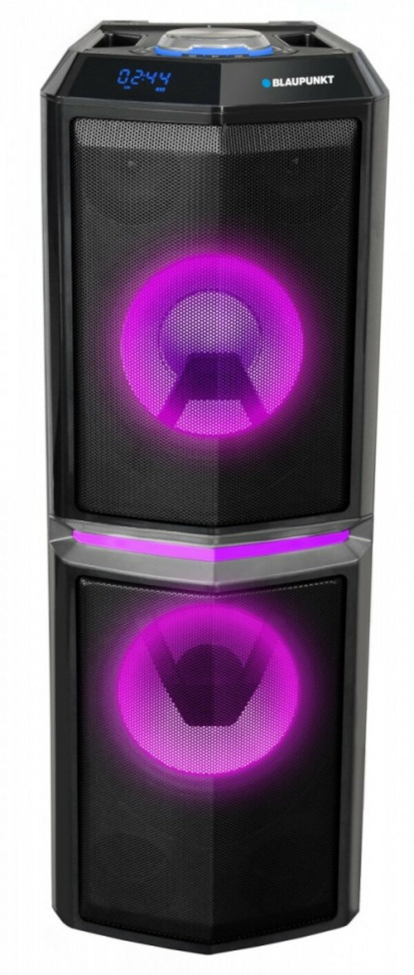 System audio Blaupunkt PS10 (Bluetooth Karaoke LED) fioletowy front głośników