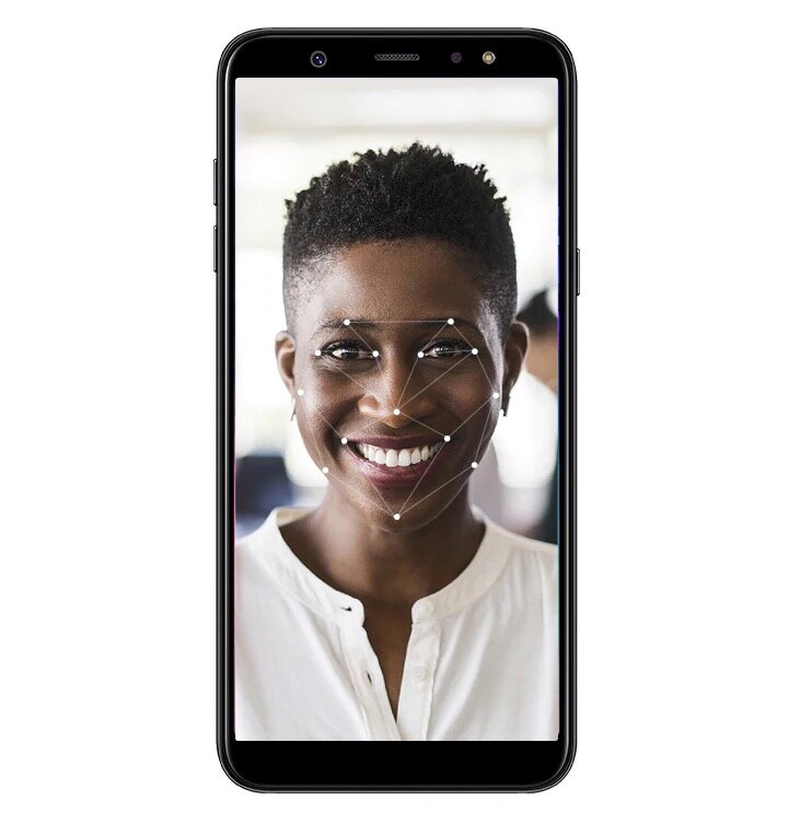 Smartfon Samung Galaxy A6+ SM-A605FZDNXEO złoty wizualizacja działania rozpoznawania twarzy