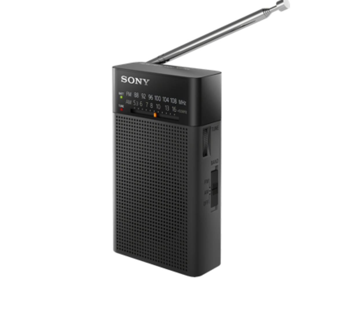 Radio przenośne z głośnikiem Sony ICF-P26 bokiem