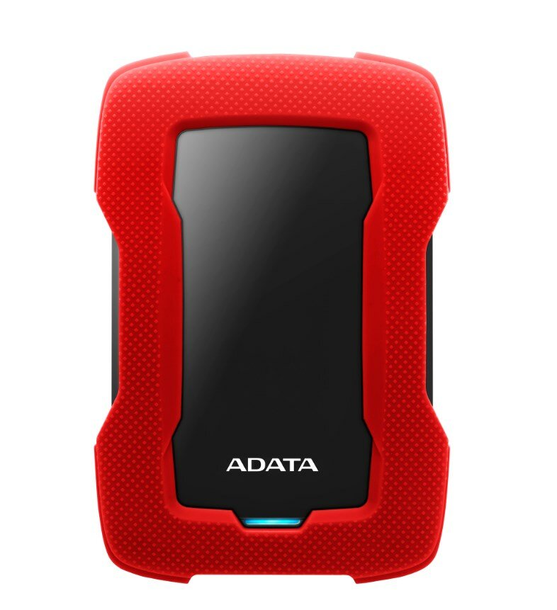 Zewnętrzny dysk twardy Adata Durable Lite HD330 AHD330-1TU31-CRD 1 TB front czerwony