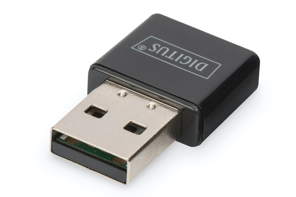 Mini karta sieciowa Digitus USB 2.0 300N widoczna frontem