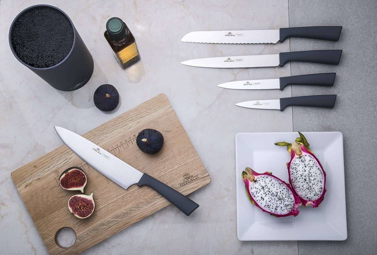 Nóż GERLACH SMART GREY ( nóż do chleba nóż do siekania nóż szefa kuchni nóż do obierania warzyw i owoców Mały nóż do krojenia )