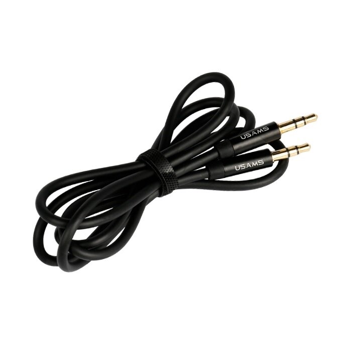 Adapter audio USAMS YP101 Czarny zwinięty kabel
