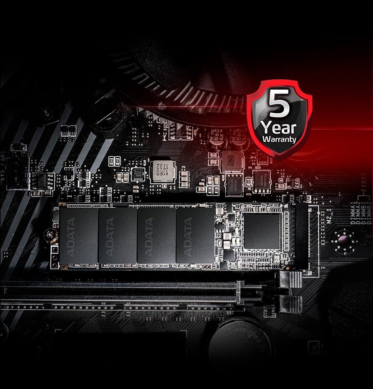 Dysk SSD Adata XPG SX6000 Pro 512GB informacja o 5-letniej gwarancji