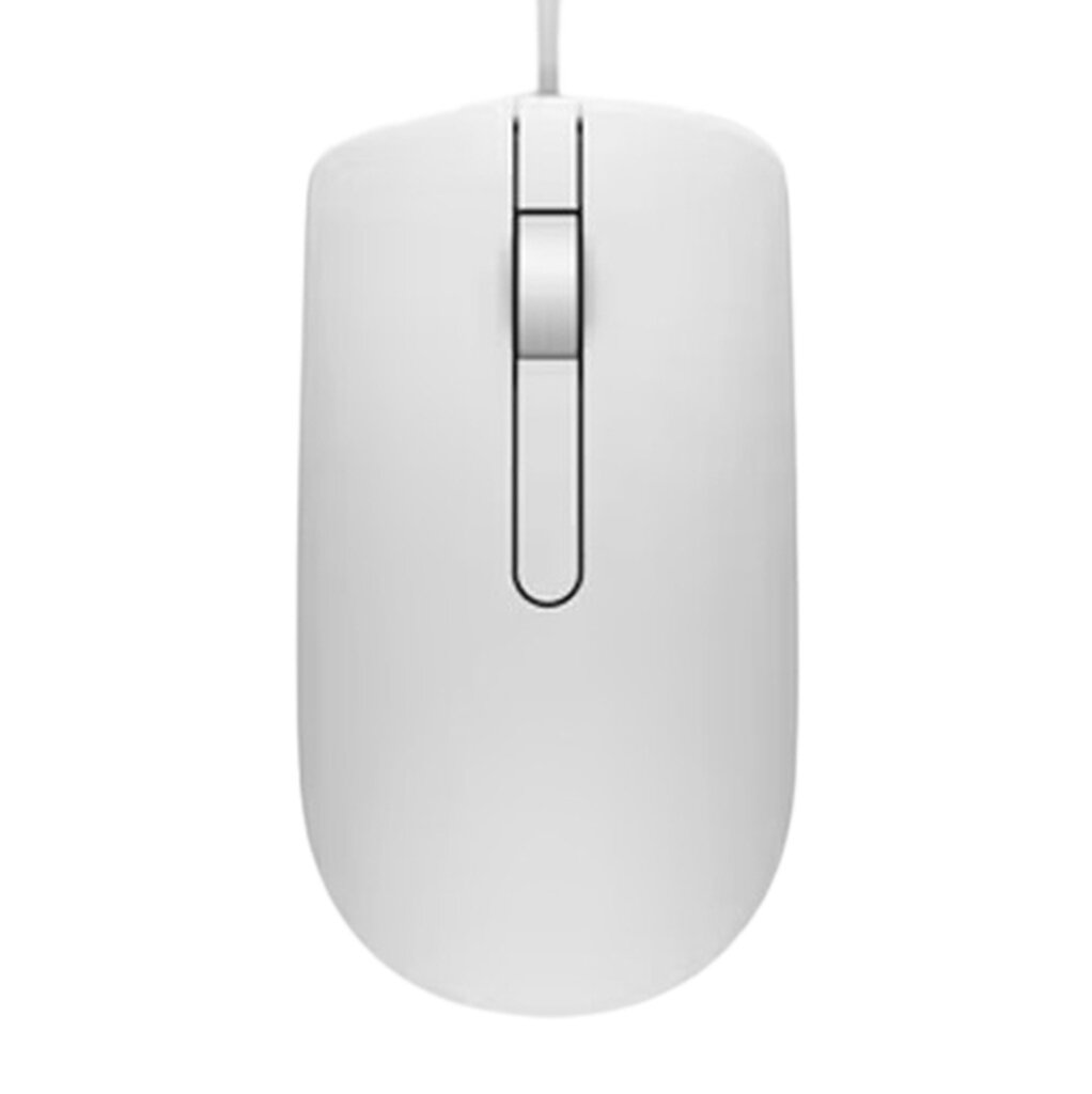Mysz optyczna Dell MS116 biała od frontu na białym tle