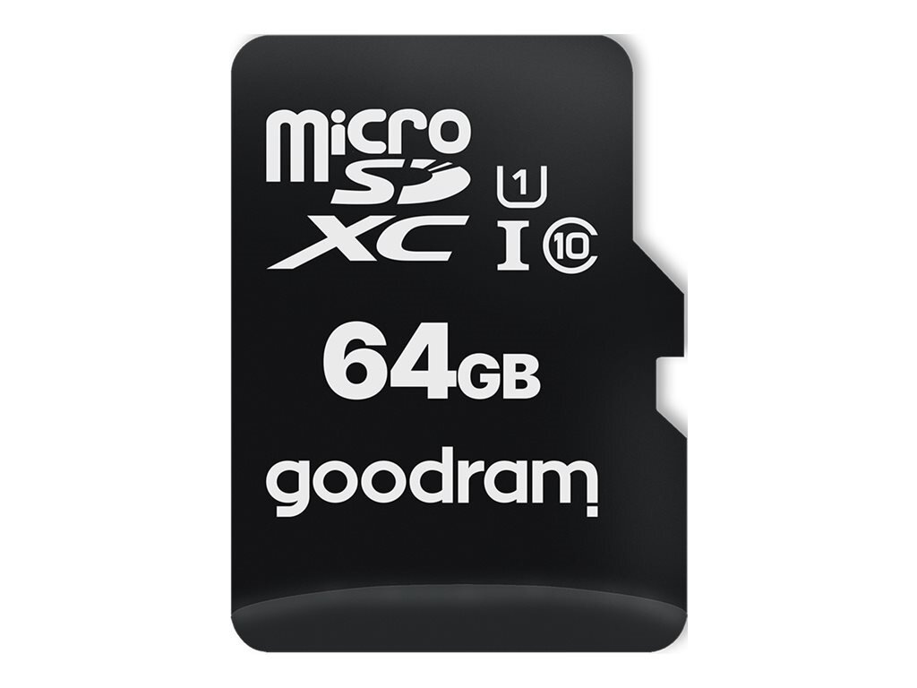 Karta Pamięci GOODRAM 64GB microSDXC 100MB/s C10 UHS-I U1 M1AA-0640R12 Adapter w czerwonym opakowaniu frontowo
