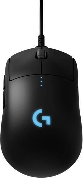 Mysz bezprzewodowa Logitech G Pro optyczna Gaming czarna widok od tyłu