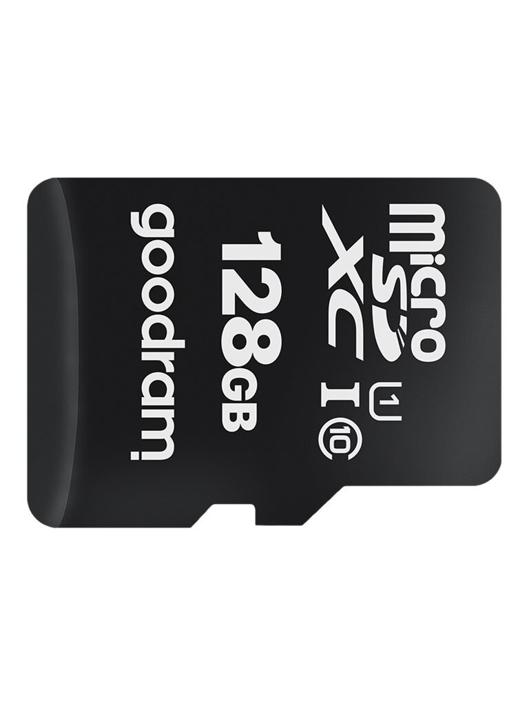 Karta pamięci GOODRAM microSDXC 128GB 100MB/s C10 widok karty w poziomie