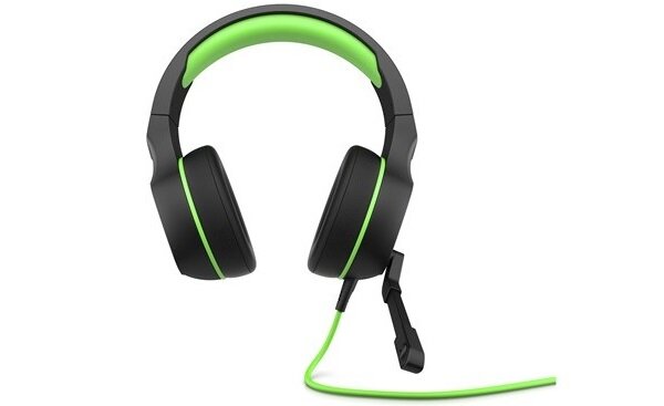 Słuchawki HP Pavilion Gaming 400 czarno-zielone od frontu
