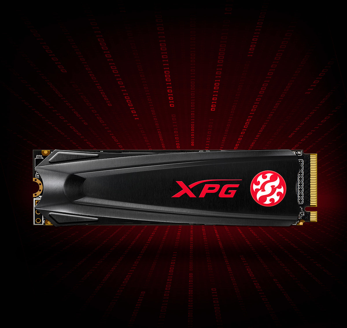 Dysk SSD Adata XPG GAMMIX S5 M.2 256GB AGAMMIXS5-256GT-C widok na dysk od przodu