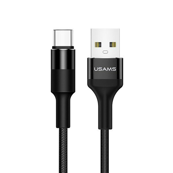Kabel USB-C USAMS U5 czarny z przodu