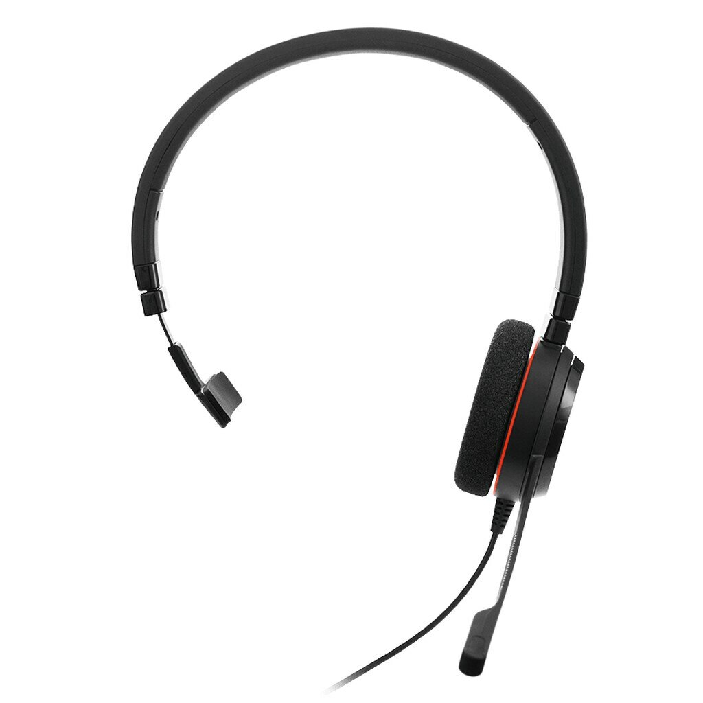 Zestaw słuchawkowy Jabra Evolve 20 Stereo MS czarny od frontu z jedną słuchawką