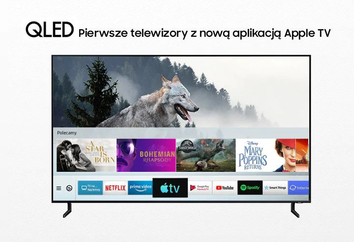 Telewizor Samsung QE49Q65RATXXH. QLED w duecie z nową aplikacją Apple TV.