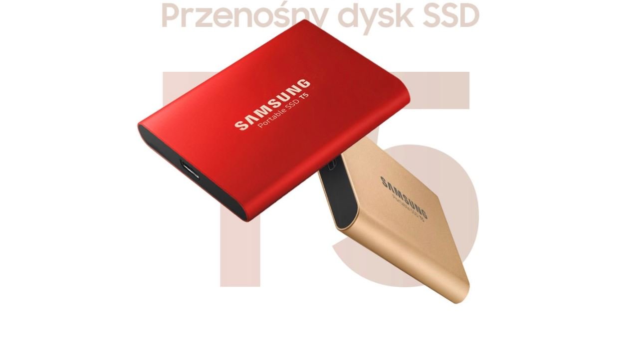 Dysk SSD Samsung T5 MU-PA1T0G/EU 1TB Czerwony widok od góry