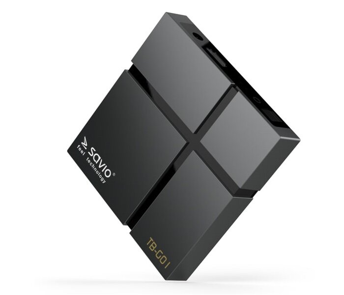 Odtwarzacz multimedialny Savio Smart TV Box Gold TB-G01 pod skosem