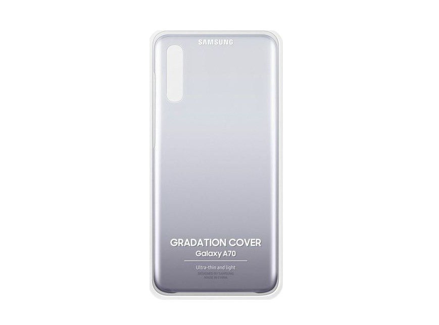 Etui Samsung Gradation Cover Black do Galaxy A70 EF-AA705CBEGWW tył przeźroczyste
