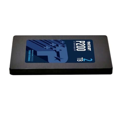 Dysk Patriot SSD P200 2TB widok od przodu na prawy bok; dysk w poziomie