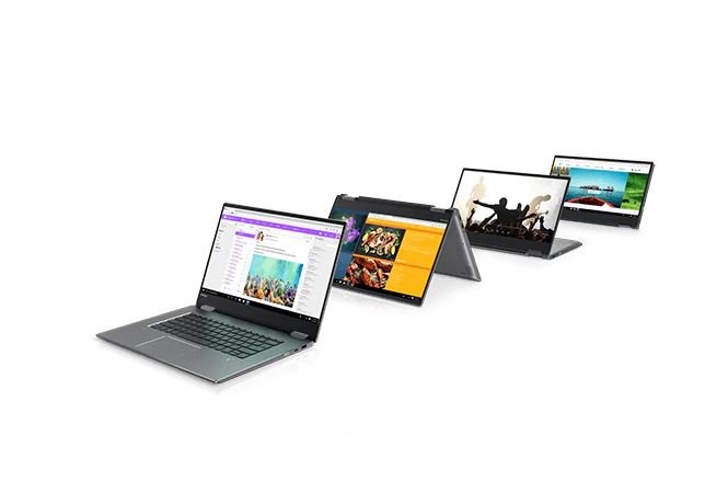 Laptop Lenovo Yoga 720-15IKB 80X700BMPB widok na możliwe tryby używania laptopa