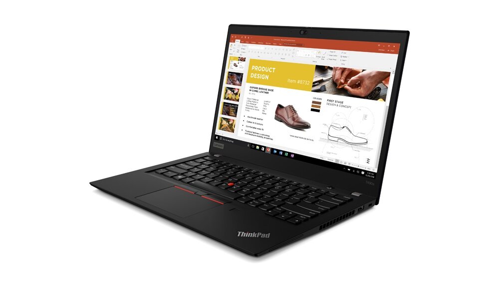Notebook Lenovo ThinkPad T490s 20NX0009PB  widok od przodu pod skosem