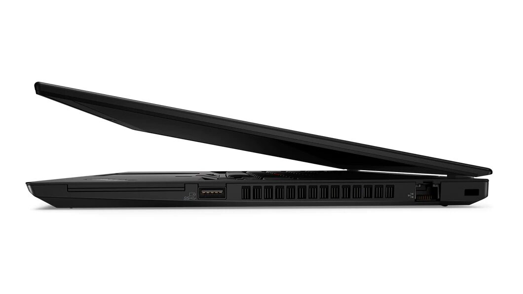Notebook Lenovo ThinkPad T495 20NJ000XPB widok z boku przymkniętego laptopa