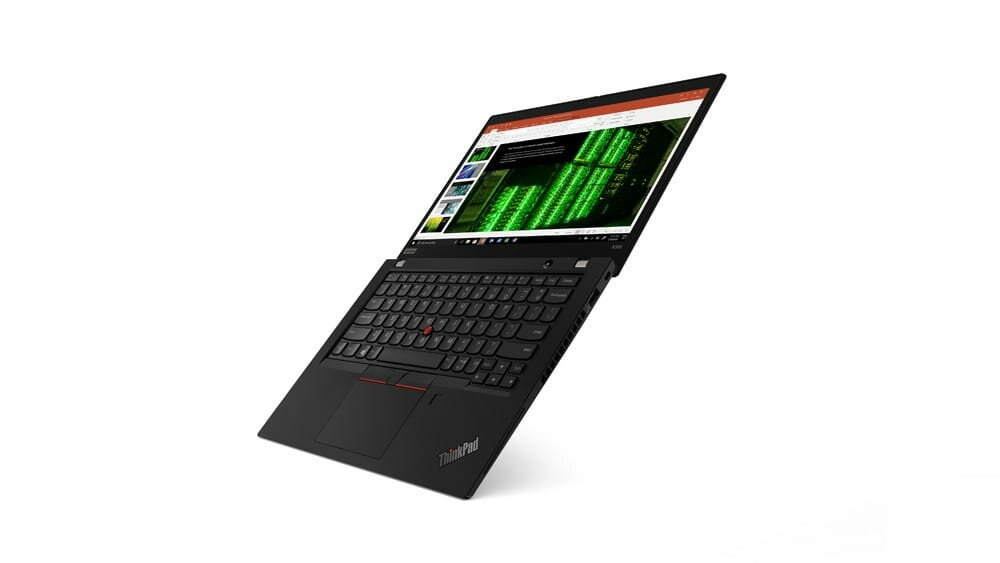 Notebook Lenovo ThinkPad X395 20NL000HPB widok rozłożonego laptopa