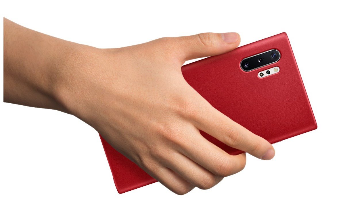 Etui skórzane Samsung do Galaxy Note 10+ EF-VN975LJEGWW front czerwony