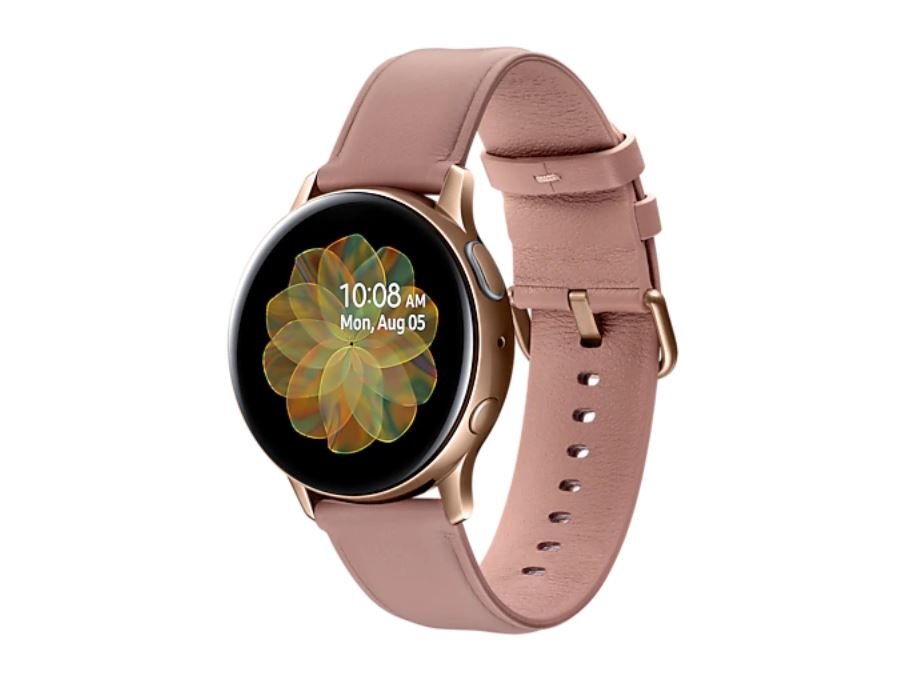 Smartwatch Samsung Galaxy Watch Active 2 SM-R830NSDAXEO (Stainless) 40mm Różowe złoto widok na tarczę zegarka pod kątem