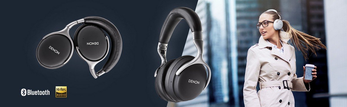 Słuchawki Denon AHGC25WBKEM czarne nauszne. Słuchawki bezprzewodowe klasy Premium.