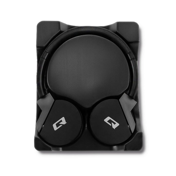 Słuchawki z mikrofonem Qoltec bezprzewodowe nauszne | BT |Super Bass | Czarne. Technologia Bluetooth.