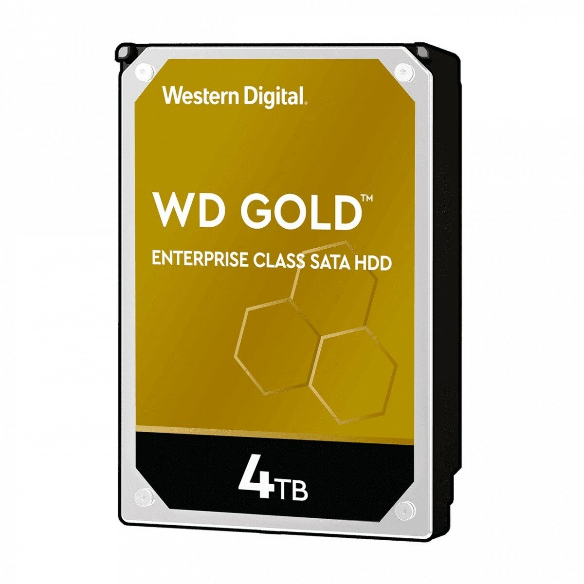 Dysk HDD Western Digital Gold Enterprise WD4003FRYZ 4TB 3,5 256MB SATAIII/7200rpm widok na przód dysku od prawej strony