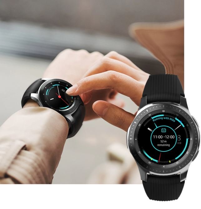 Smartwatch Samsung Galaxy Watch 46mm LTE SM-R805FZSAOPV Silver widok na tarczę zegarka z włączonym kalendarzem