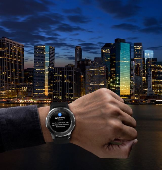 Smartwatch Samsung Galaxy Watch 46mm LTE SM-R805FZSAOPV Silver widok na tarczę zegarka na nadgarstku