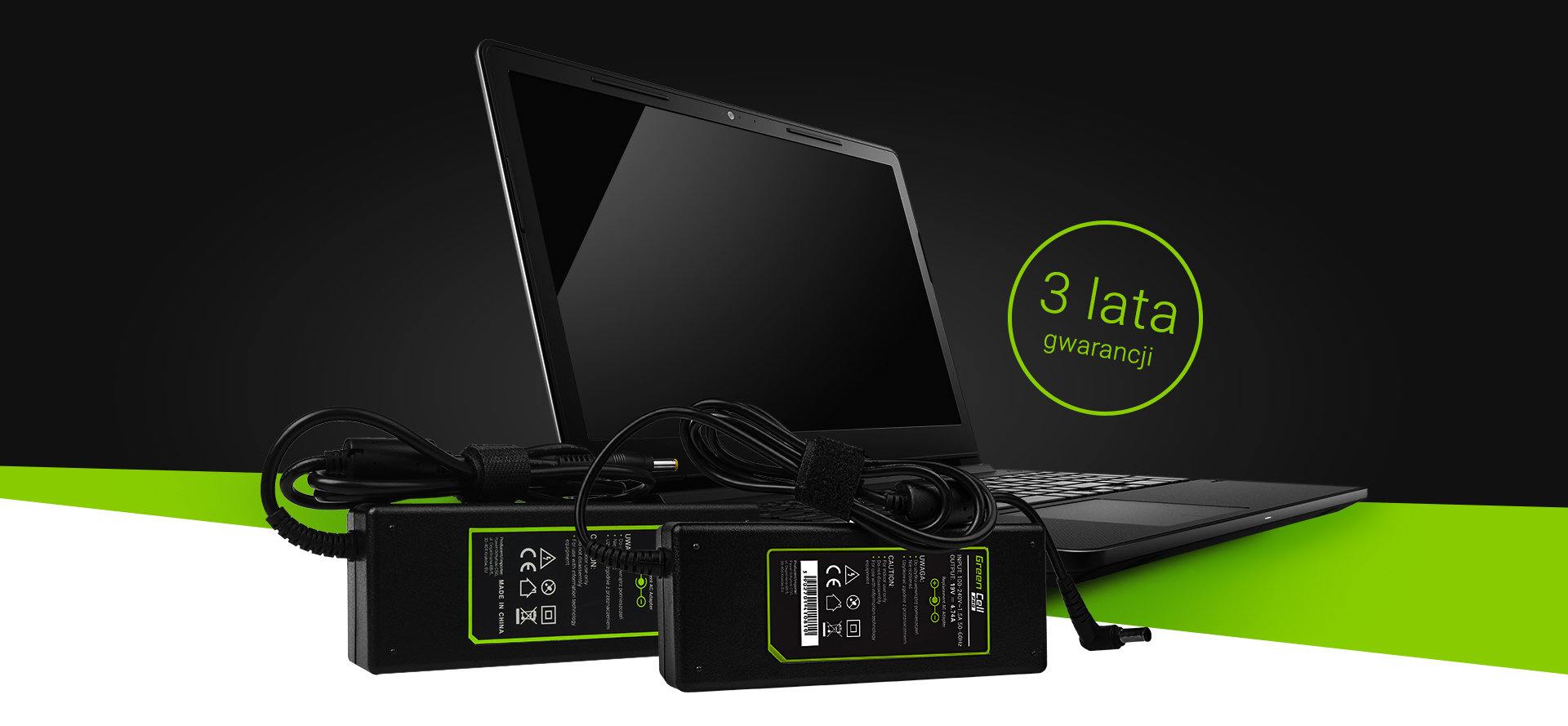Zasilacz sieciowy Green Cell PRO do notebooka HP Pavilion i Compaq 14, 15 i 17 19,5V 4,62A