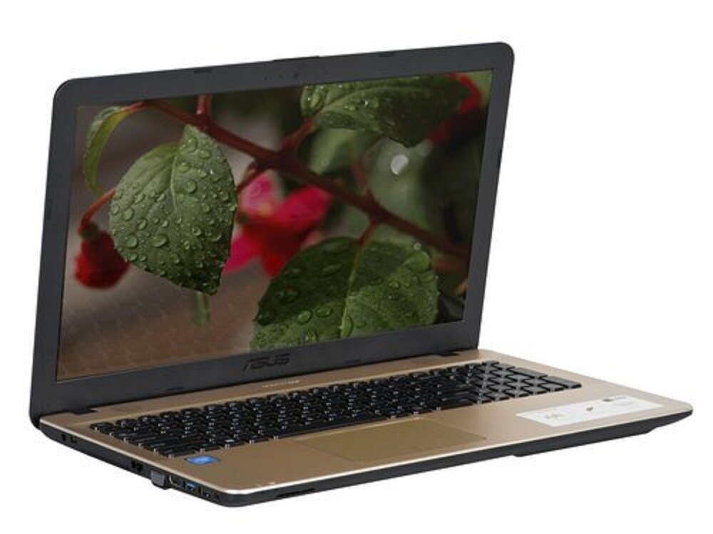 Laptop Asus A541NA-GO342 15.6 przedstawiony pod skosem w prawo z włączonym ekranem