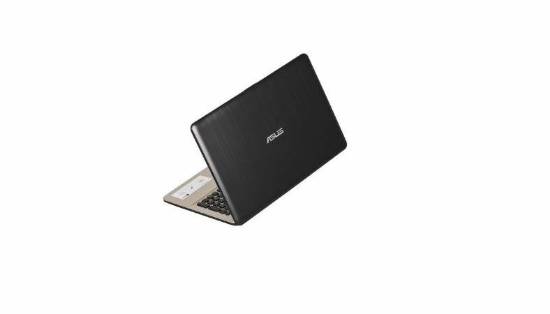 Laptop Asus A541NA-GO342 15.6 widoczny pod kątem od tyłu na logo firmy 