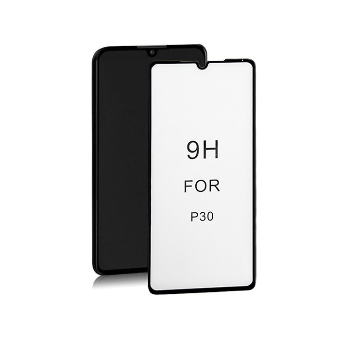 Szkło ochronne hartowane Premium Qoltec do Huawei P30 6D Czarne  Szkło przód + telefon przód