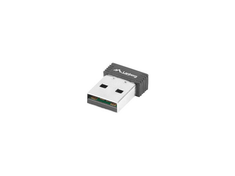 Karta sieciowa Lanberg NC-0150-WI USB widoczna pod skosem