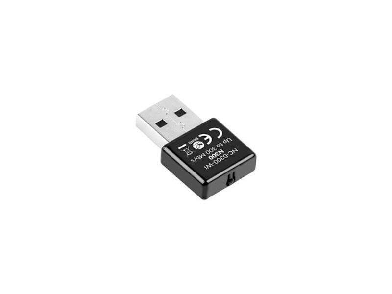 Karta sieciowa bezprzewodowa Lanberg mini N300 USB widoczna z góry
