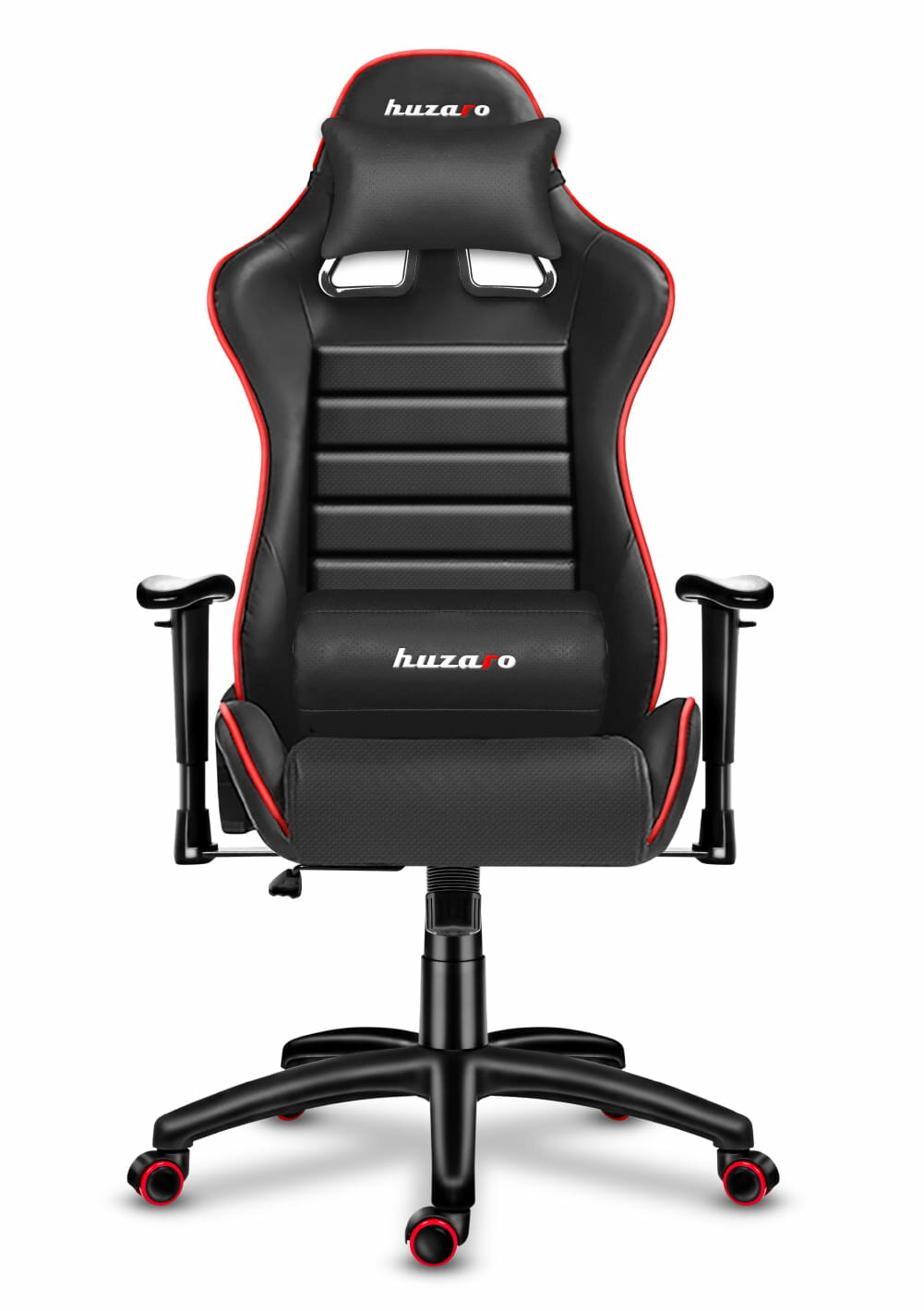 Krzesło gamingowe Huzaro Force 6.0 czarno-czerwone widok od przodu