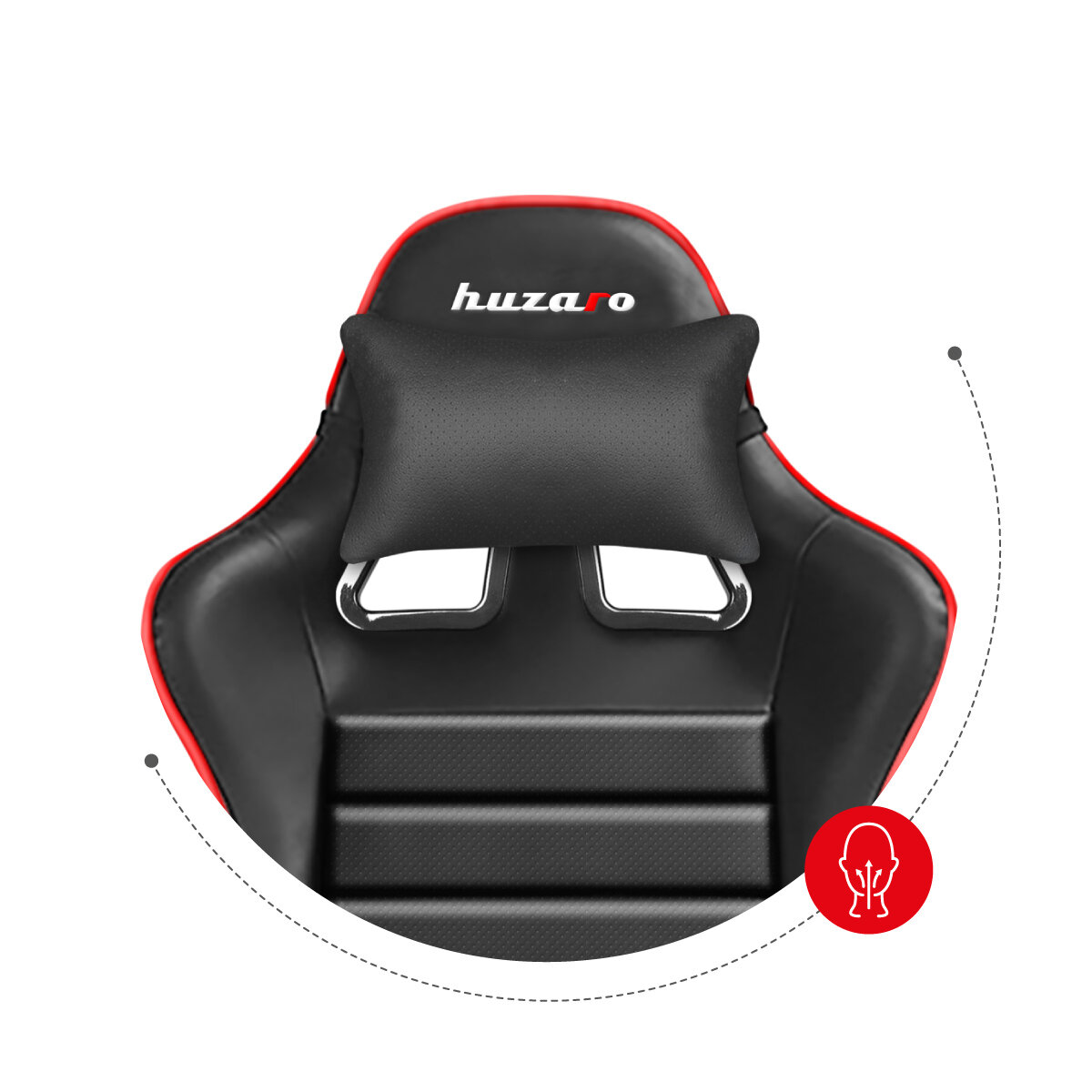 Krzesło gamingowe Huzaro Force 6.0 czarno-czerwone zagłówek krzesła