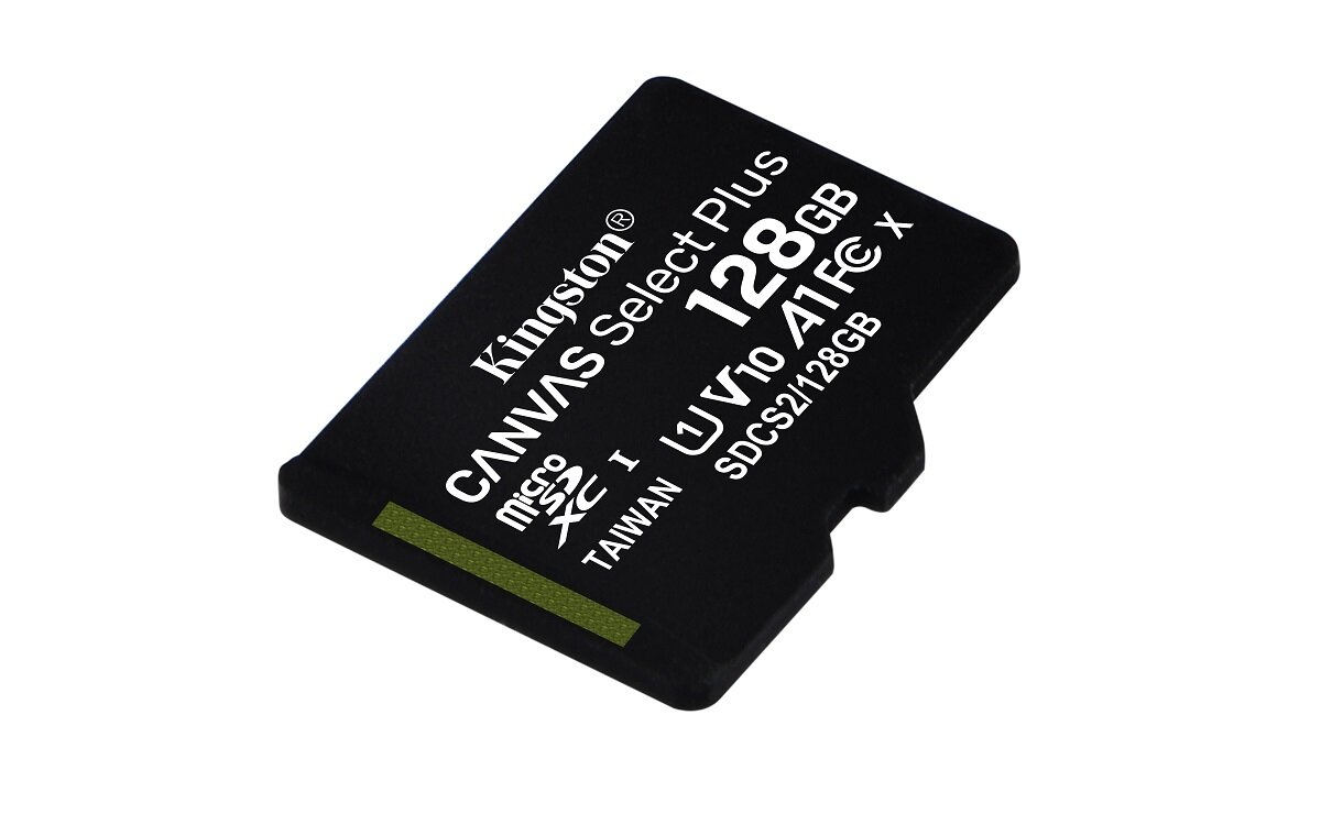 Karta pamięci Kingston micSDXC Canvas SelectPlus 128GB po skosie