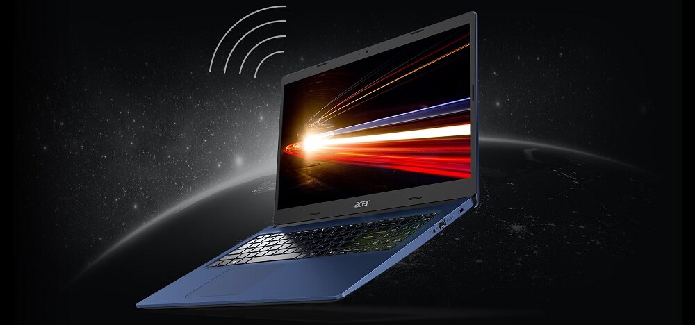 Laptop Acer Aspire 1 A114-32-P7E5 granatowy od prawej strony