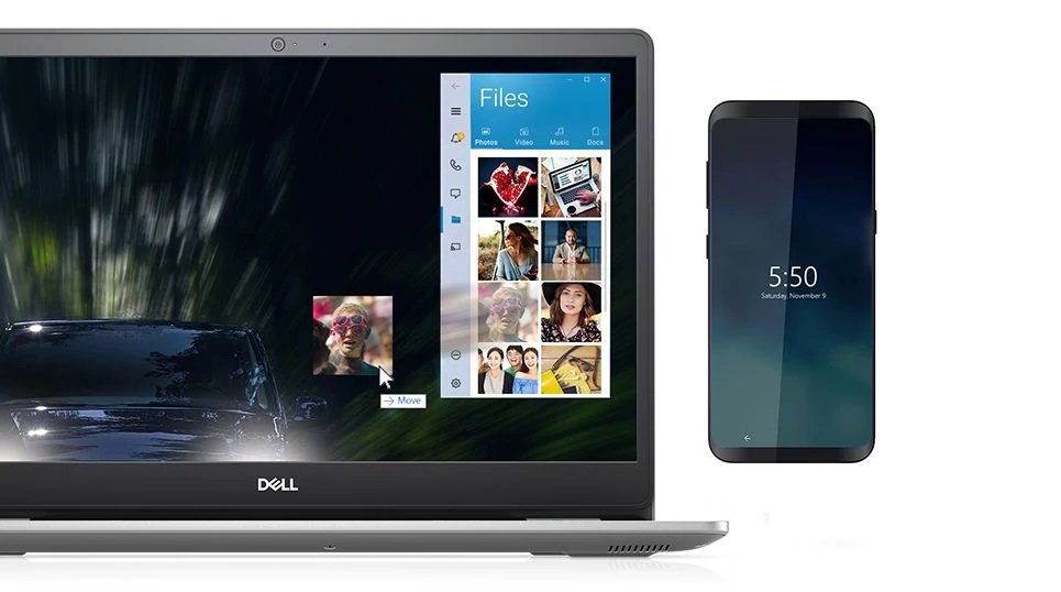 Notebook Dell Inspiron 5593. Połącz swoje urządzenia za pomocą funkcji Dell Mobile Connect.