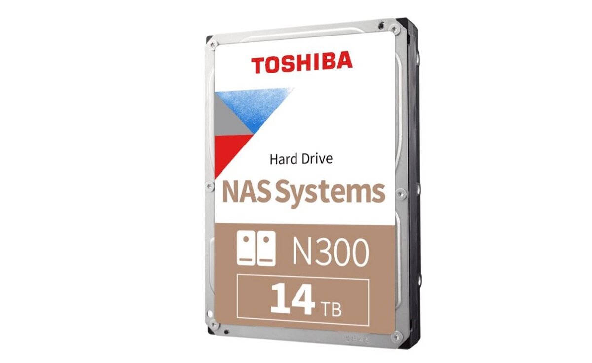 Dysk Toshiba N300 NAS 14TB HDWG21EEZSTA przód pod kątem