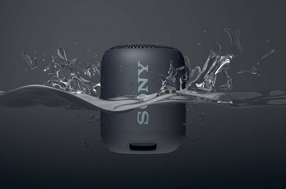 Głośnik bluetooth SONY SRSXB12 czarny. Całkowita wodoodporność.